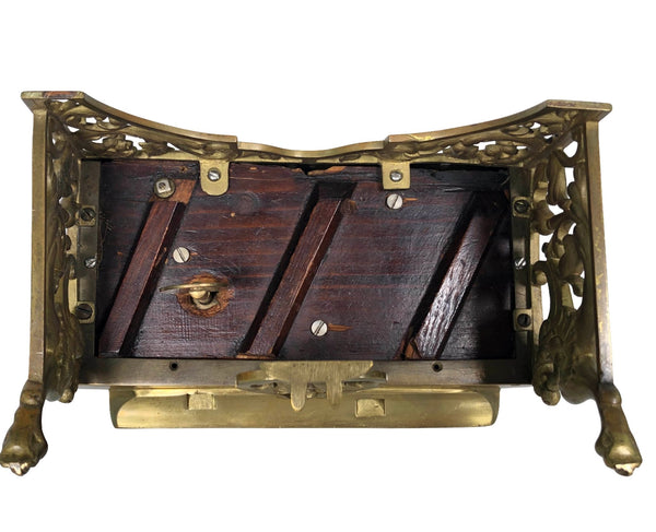 Brass Piano Inkwell and Music Box