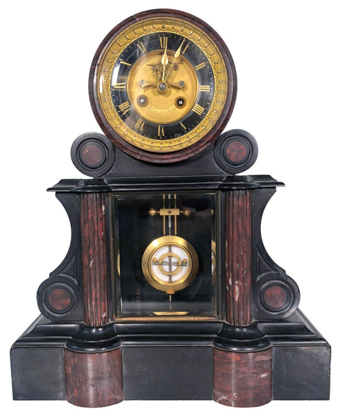 Marble Clock with Garnitures