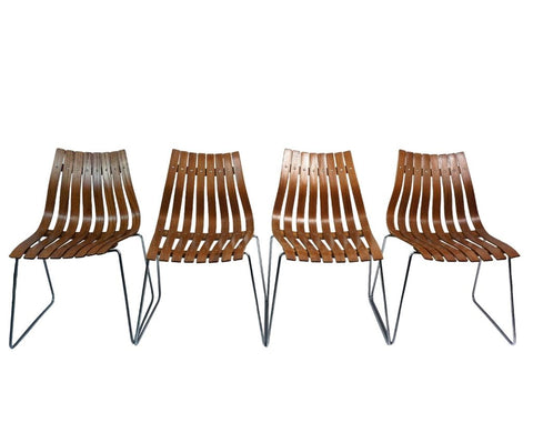 Vintage Hans Brattrud for Hove Mobler “Scandia” Chairs Set of 4