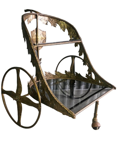 Tom A. Green “Chariot” Bronze Brutalist Bar Cart