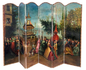 Antique Six-Panel Screen